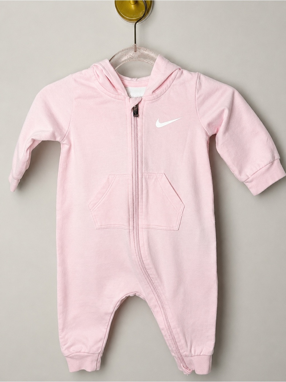 NWOT: Pink Nike Hooded Coverall | Size: 6 months